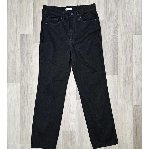 Good American Womens Black Straight Leg Jeans Size 6/28 - Picture 2 of 14